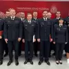 Uroczysta zbiórka w nowej siedzibie cieszyńskiej KP PSP. Wręczono akty mianowania i odznaczenia
